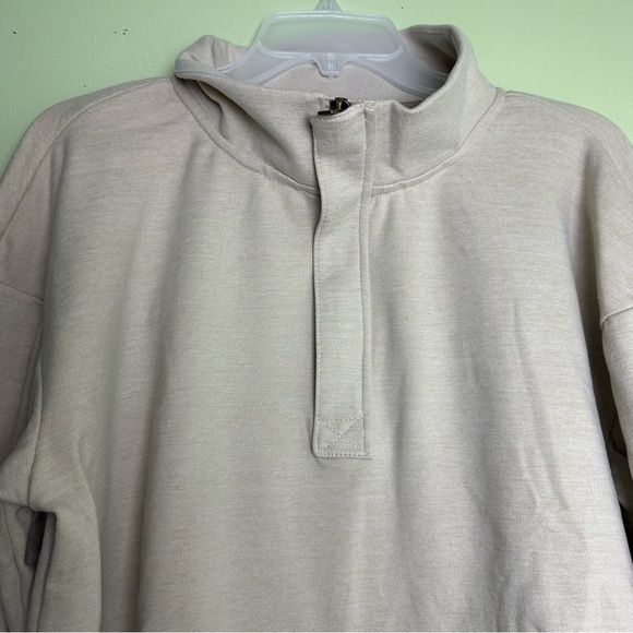 Avalanche 3/4 Zip Long Sleeve Pullover Sweatshirt Beige Women’s Size Large - Picture 3 of 9